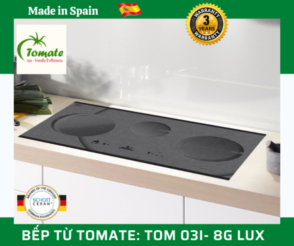 Bếp từ Tomate TOM 03I-8G LUX 3 vùng nấu