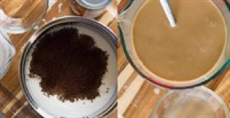 trộn hỗn hợp - cách làm kem cà phê cốt dừa