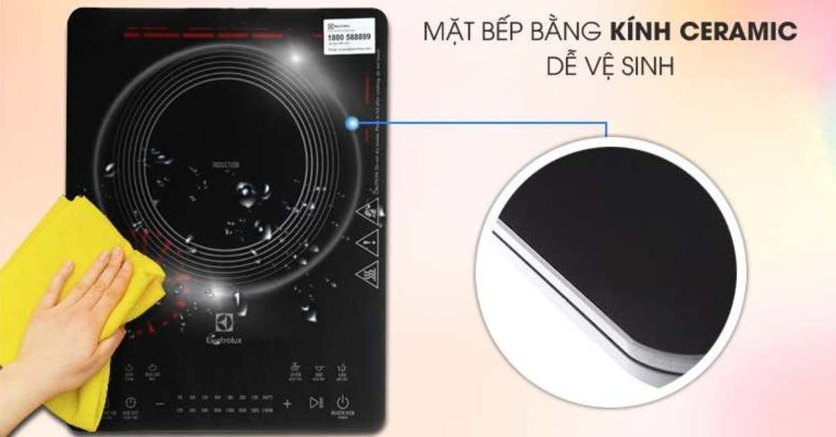 vệ sinh dễ dàng với mặt bếp bằng kính - hướng dẫn sử dụng bếp electrolux