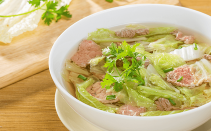 canh bắp cải thịt bò