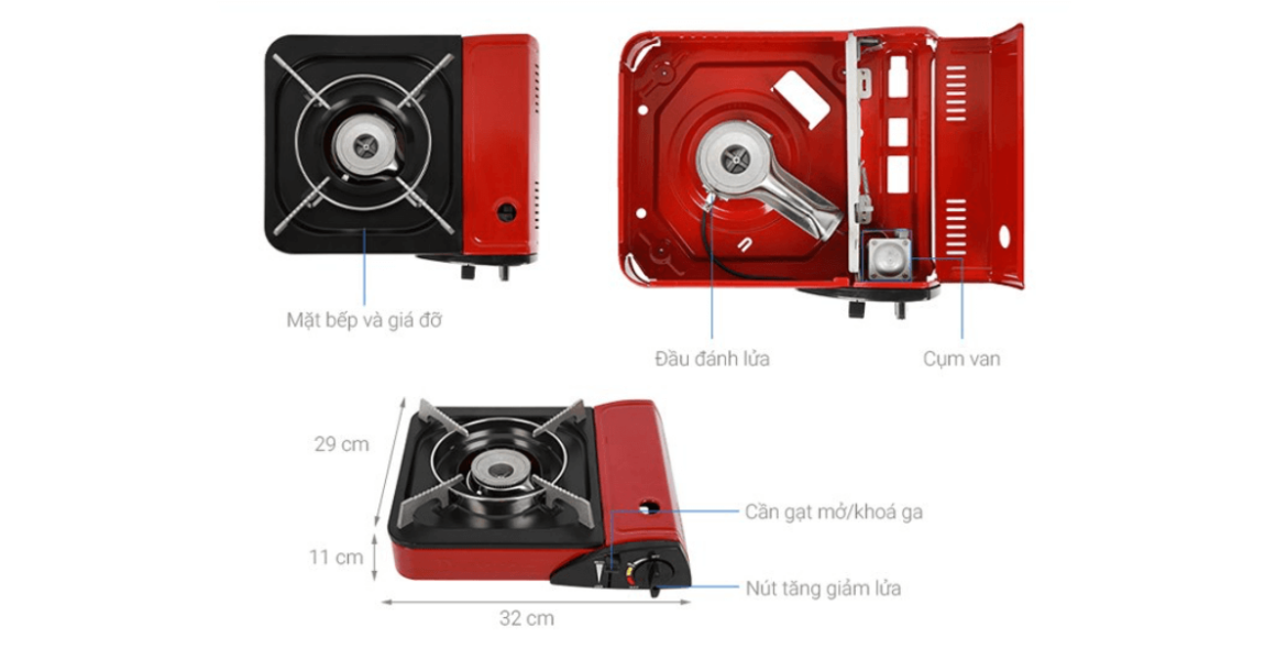 cấu tạo bếp gas mini