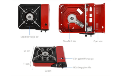 cấu tạo bếp gas mini