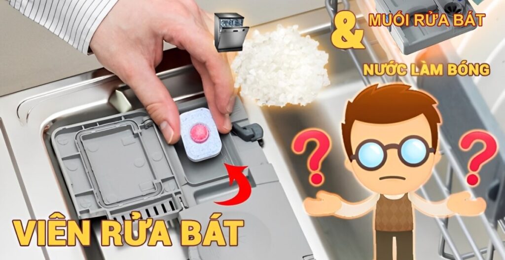 Tư vấn dùng viên rửa bát có cần dùng muối nữa không? 6 dung vien rua bat co can dung muoi nua khong