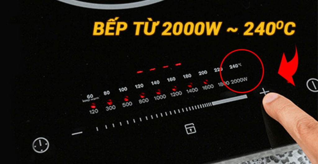 nhiệt độ và công suất bếp từ