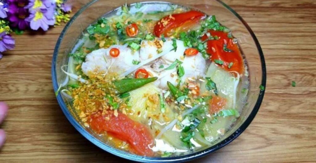 canh chua cá hú rau muống
