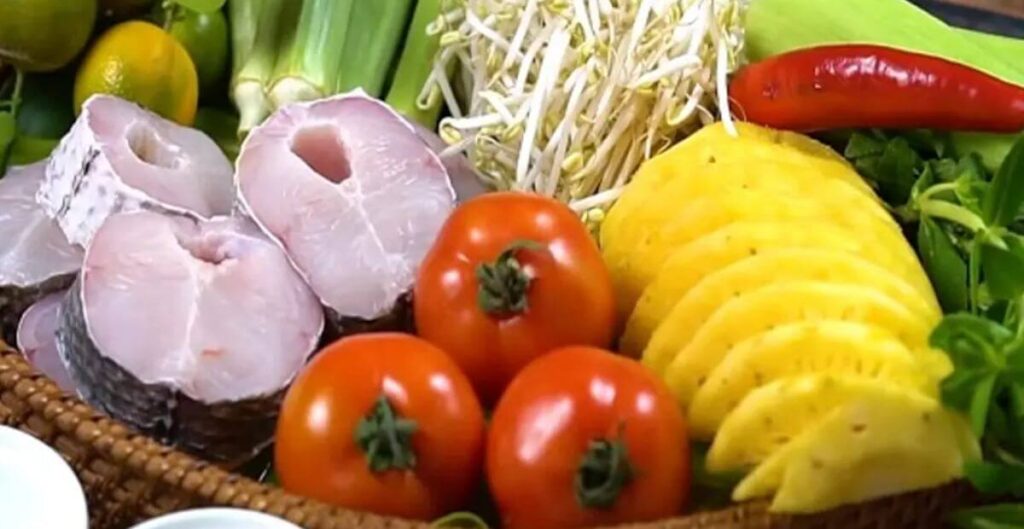 nguyên liệu nấu canh chua cá hú rau nhút