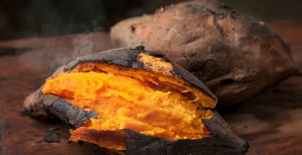 nướng khoai bằng bếp từ