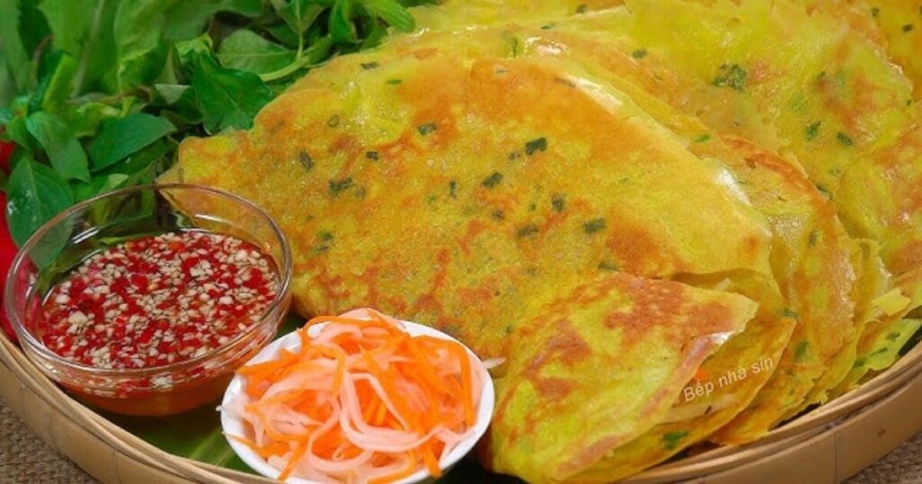 đổ bánh xèo bằng bếp từ