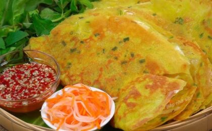 đổ bánh xèo bằng bếp từ