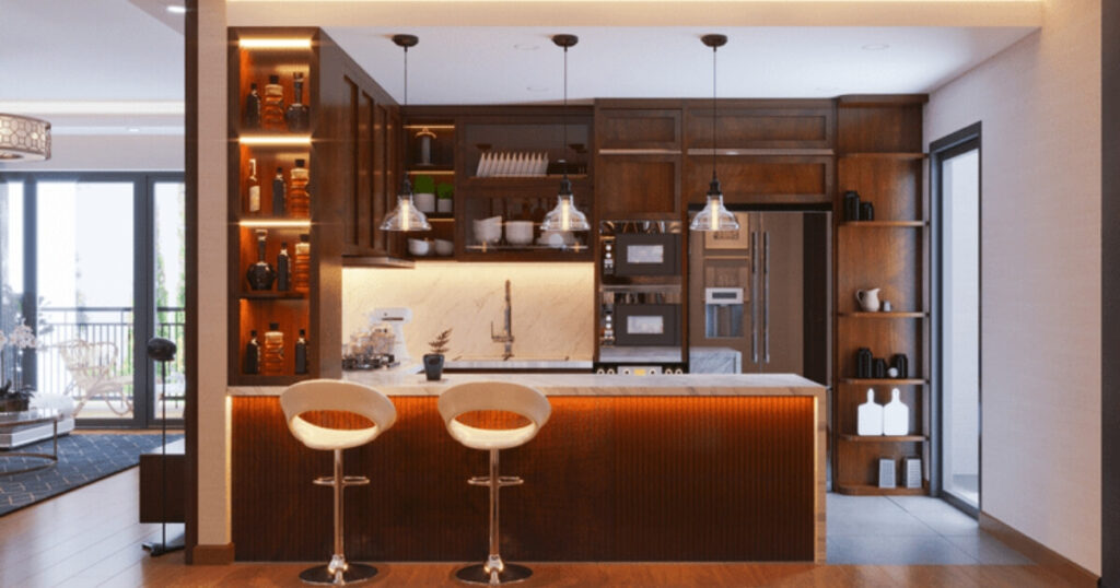 Thiết kế mẫu bếp có quầy bar đẹp sang mới nhất 2025 3 mẫu bếp có quầy bar