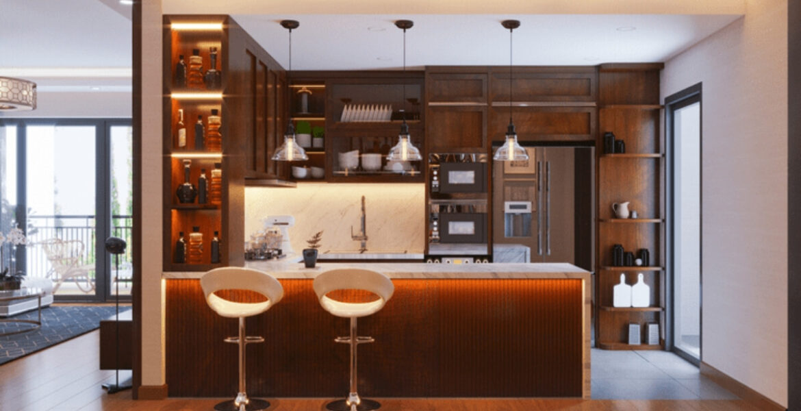 mẫu bếp có quầy bar