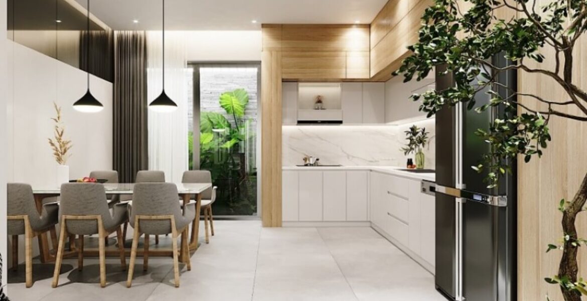 mẫu bếp nhà ống 5m