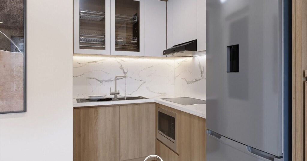 thiết kế bếp 1m2