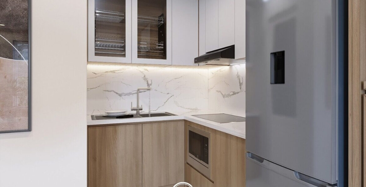 thiết kế bếp 1m2