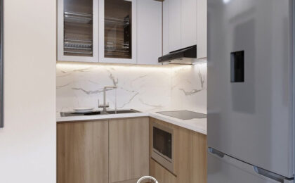 thiết kế bếp 1m2