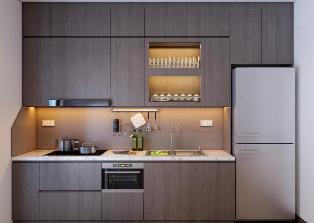 thiết kế bếp 3m