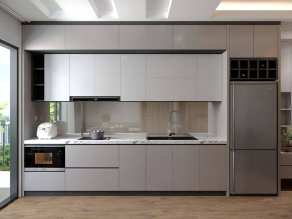 thiết kế bếp chữ I 3m