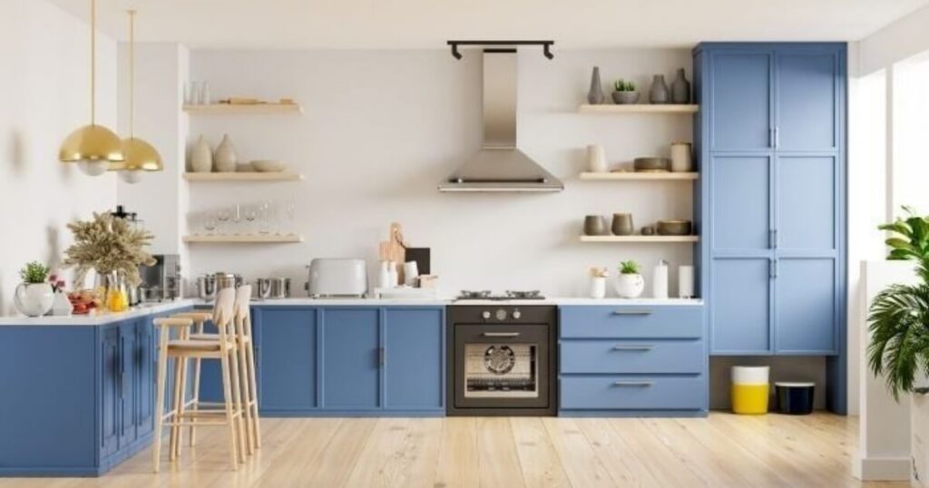 thiết kế bếp không có tủ trên