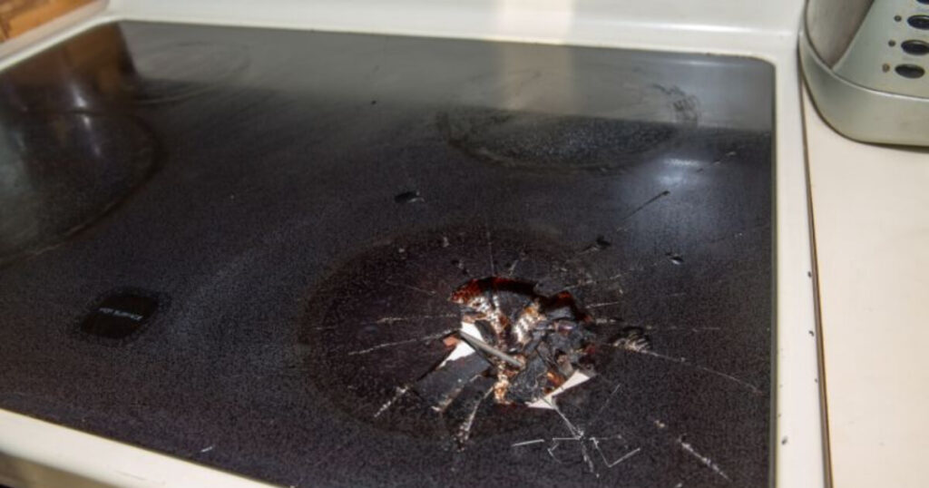 bếp hồng ngoại bị nứt kính