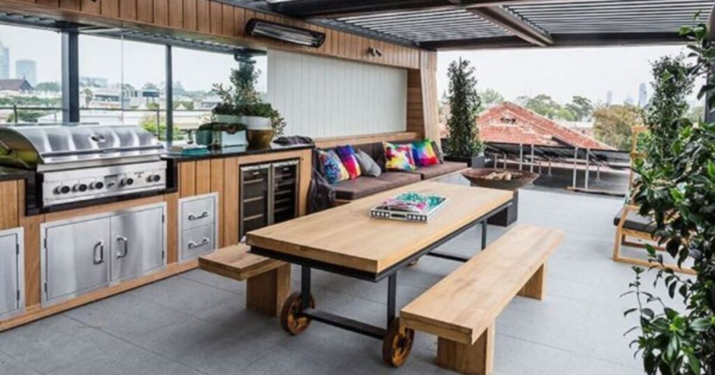 mẫu nhà bếp trên sân thượng