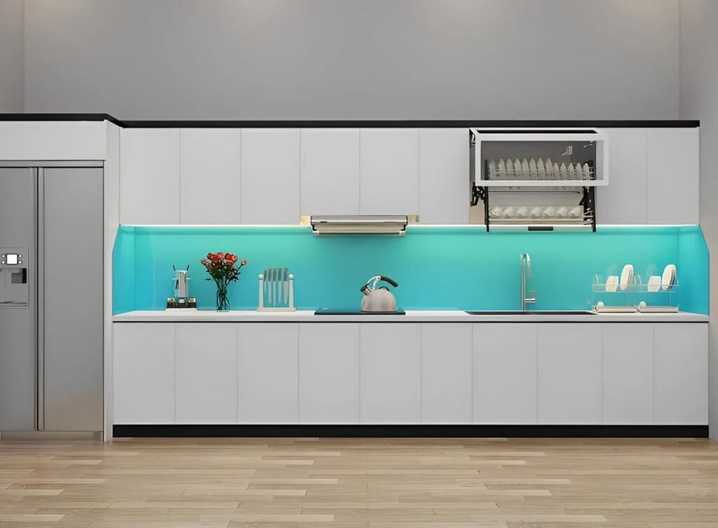 thiết kế bếp chữ I 4m