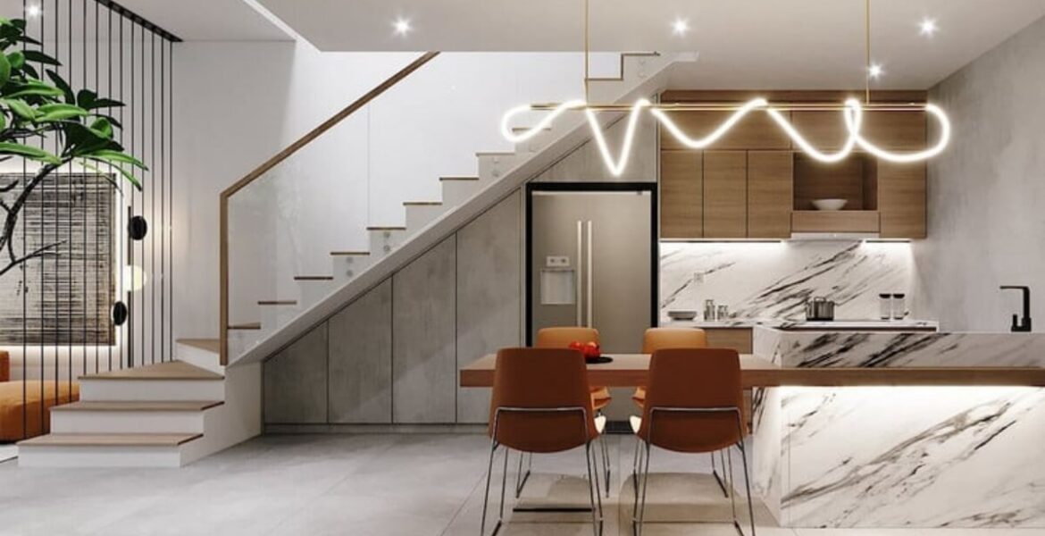 thiết kế bếp dưới cầu thang