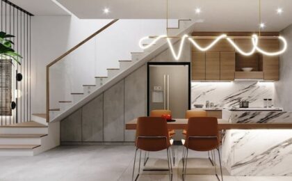 thiết kế bếp dưới cầu thang