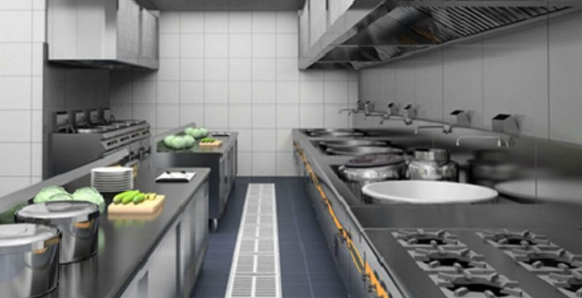 thiết kế bếp mở quán ăn