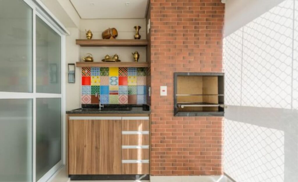 thiết kế bếp ngoài ban công