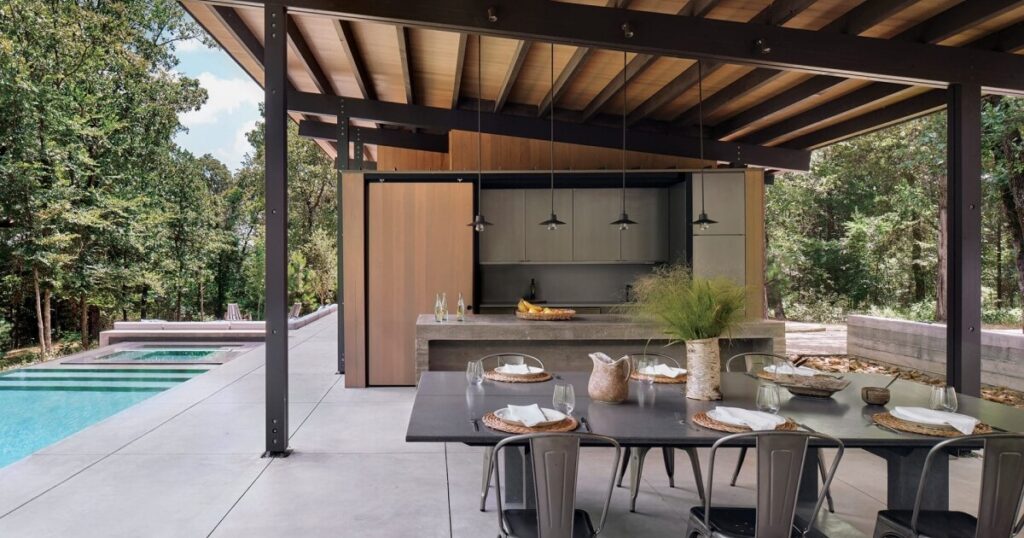 thiết kế bếp ngoài trời đơn giản