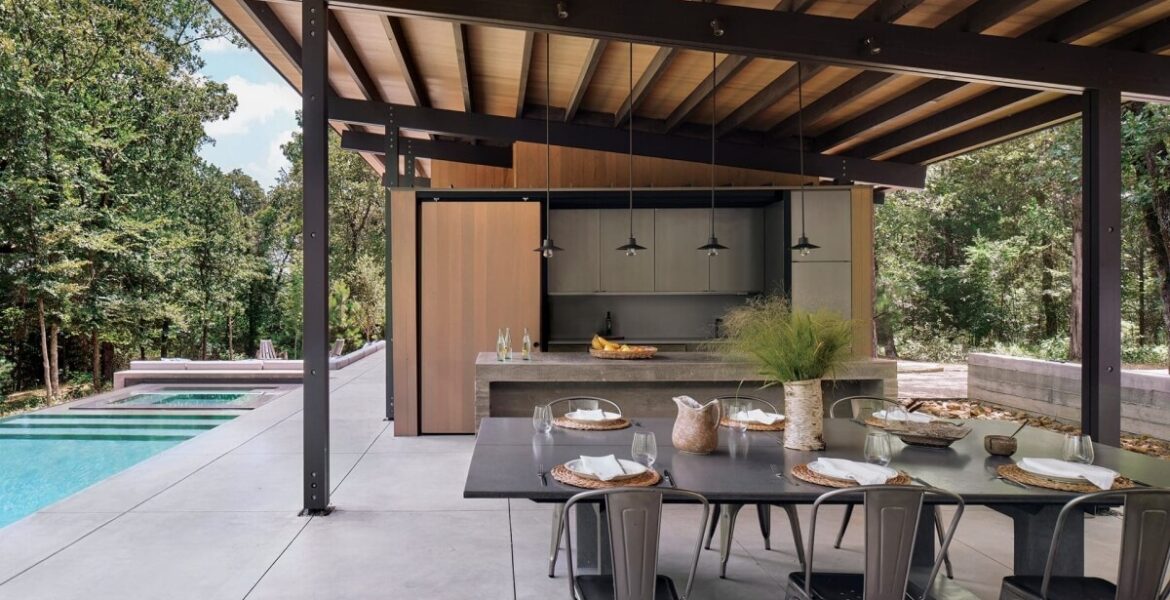 thiết kế bếp ngoài trời đơn giản