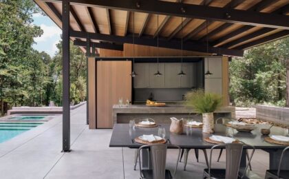 thiết kế bếp ngoài trời đơn giản