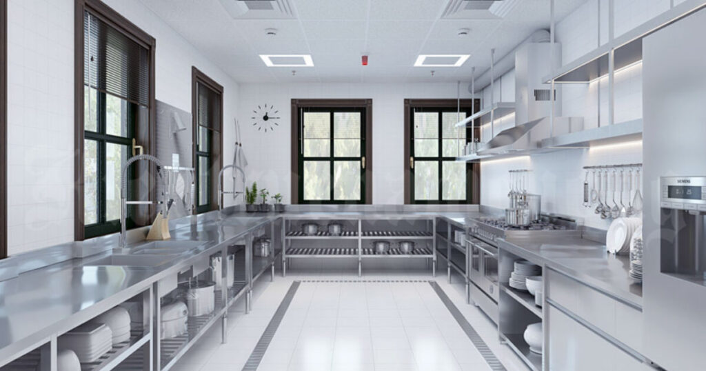 Thiết kế bếp mở nhà hàng chuẩn tiện ích và an toàn 4 Thiết kế bếp nhà hàng