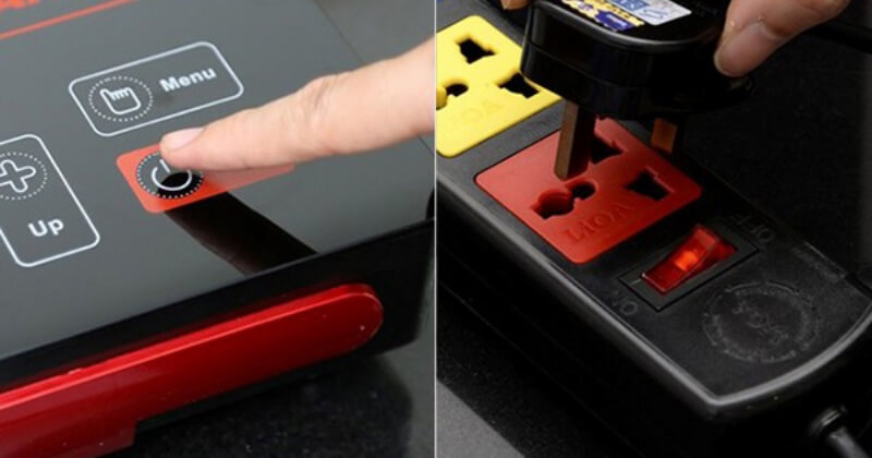 bếp hồng ngoại không vào điện