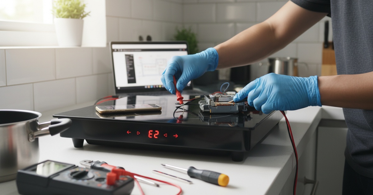 Cách xử lý lỗi E2 trên bếp từ tại nhà đơn giản