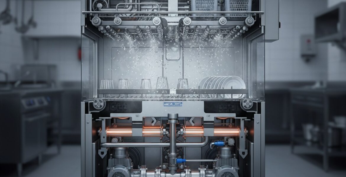 cấu tạo máy rửa bát công nghiệp