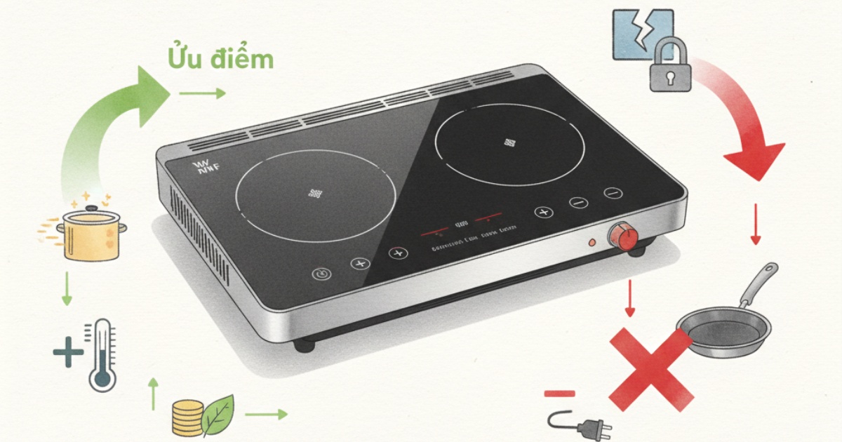 Phân tích ưu nhược điểm của bếp từ đôi WMF