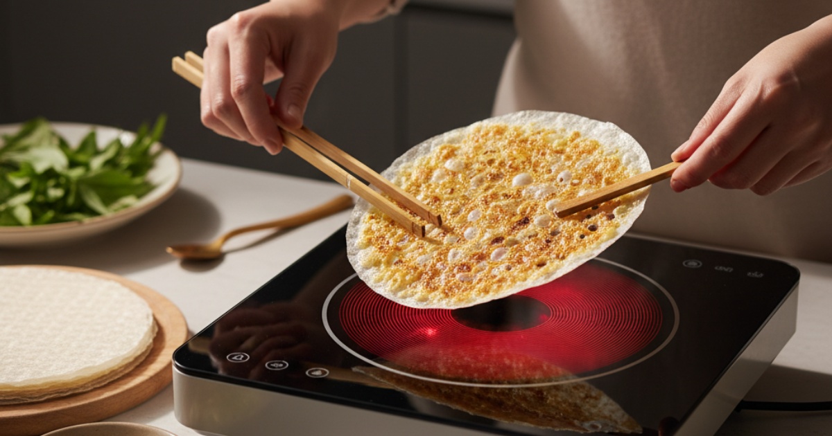 Hướng dẫn chi tiết cách nướng bánh tráng bằng bếp hồng ngoại