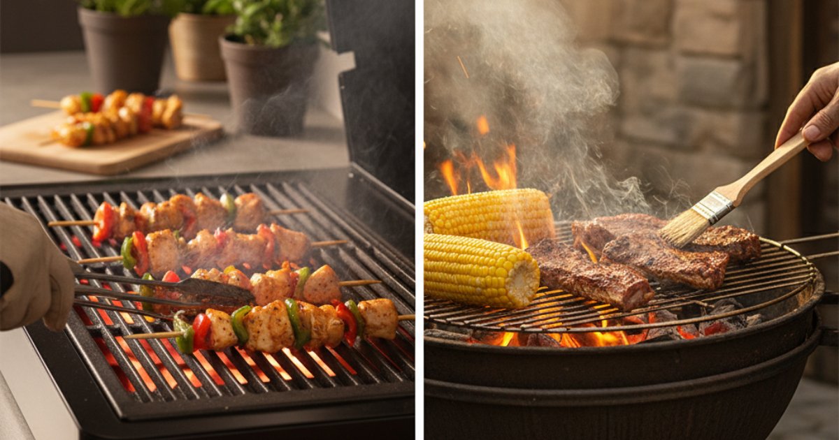 So sánh nướng bằng bếp hồng ngoại và bếp than truyền thống