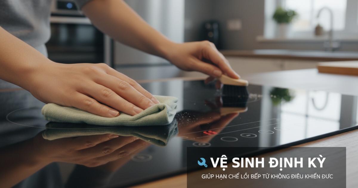 Vệ sinh định kỳ giúp hạn chế lỗi bếp từ không điều khiển được