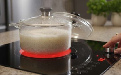 nấu cơm bằng bếp hồng ngoại