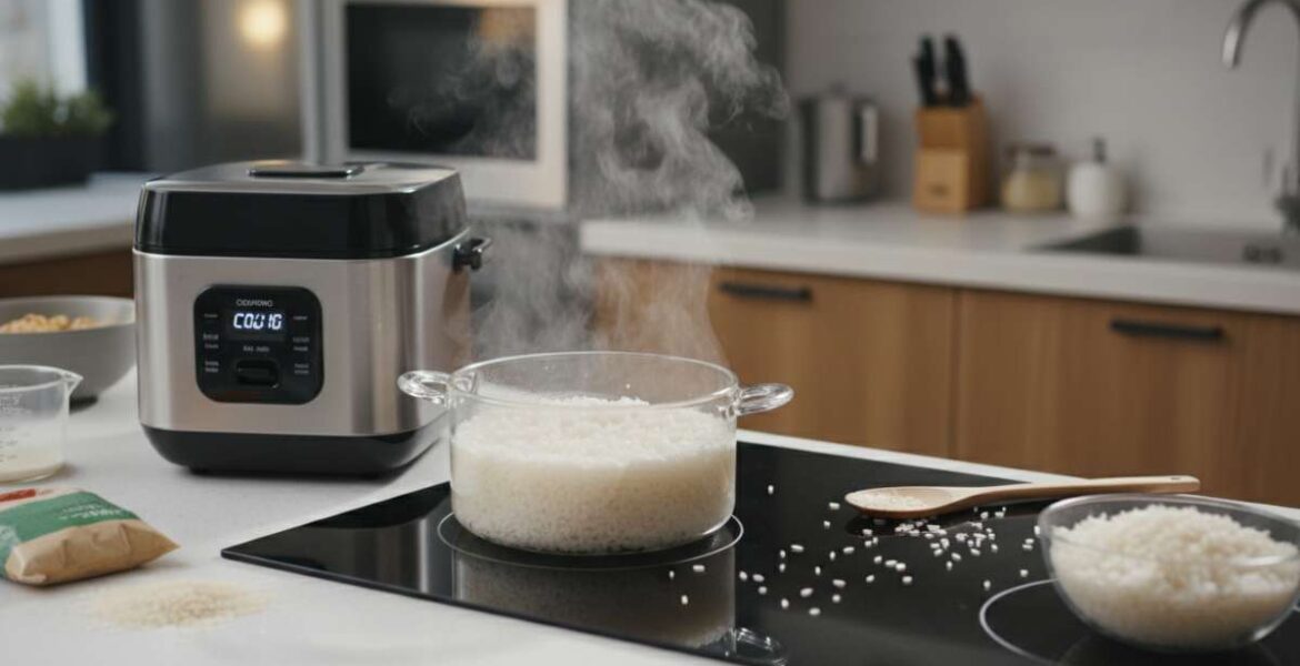 nấu cơm bằng bếp điện