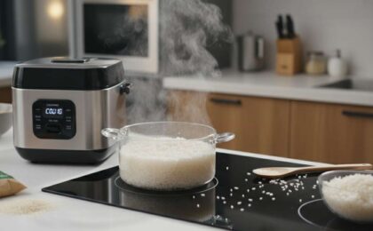 nấu cơm bằng bếp điện