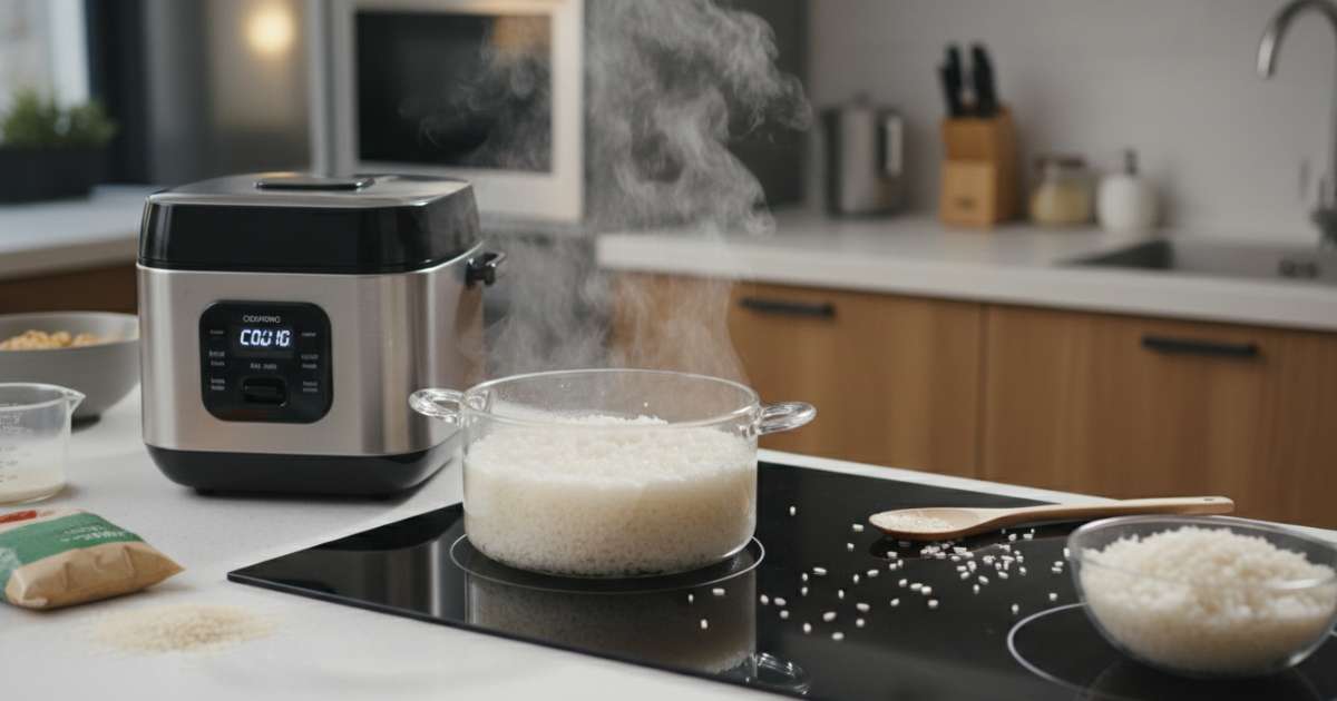nấu cơm bằng bếp điện