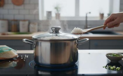 nấu cơm bằng bếp từ