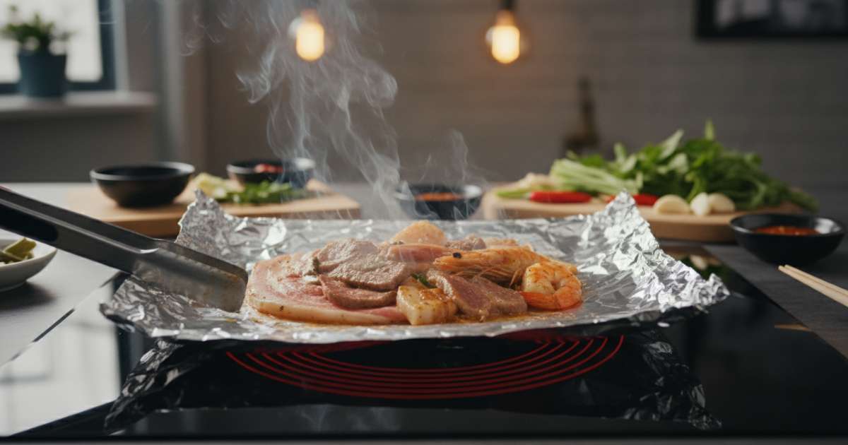 nướng giấy bạc trên bếp hồng ngoại