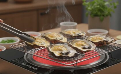 nướng hàu bằng bếp hồng ngoại