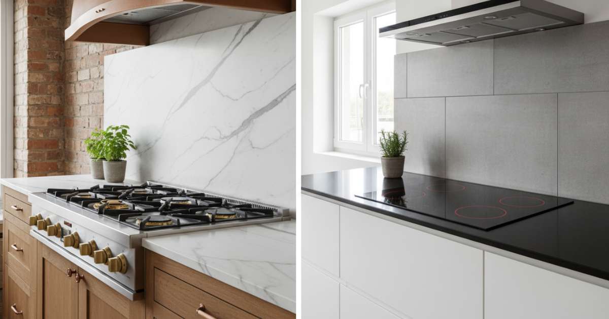 So sánh bếp ga với bếp từ tự nhiên về tính thẩm mỹ