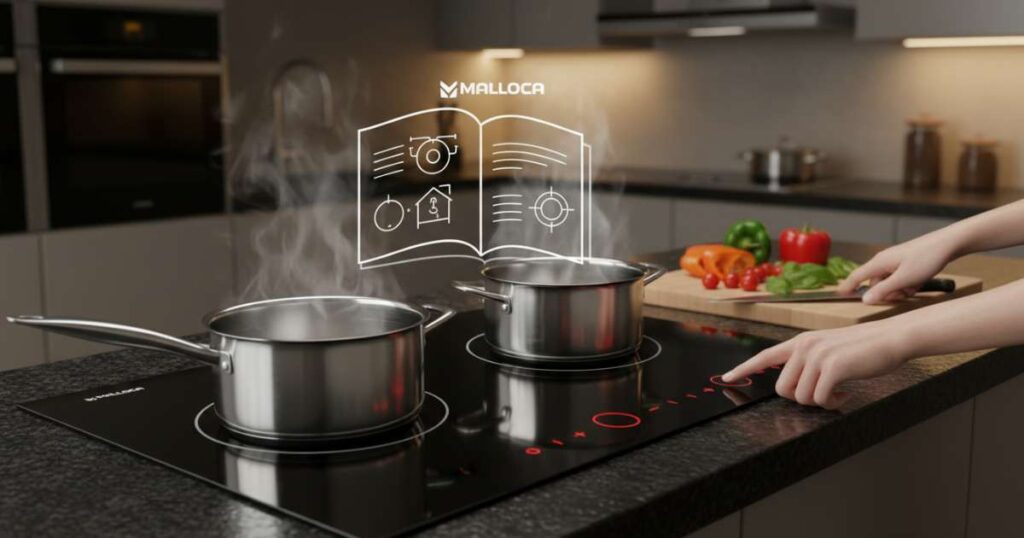 Các bước vận hành cơ bản theo hướng dẫn sử dụng bếp từ malloca 2 bếp