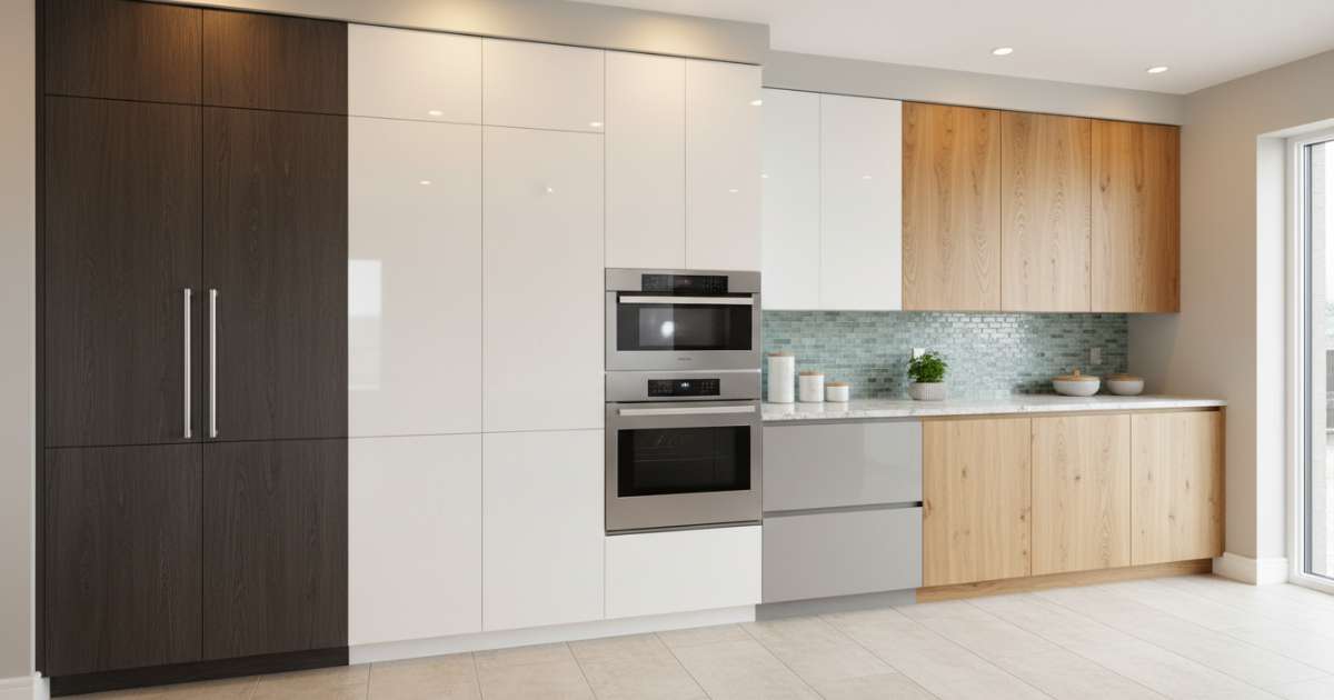 Các chất liệu phổ biến để làm tủ bếp âm tường đẹp